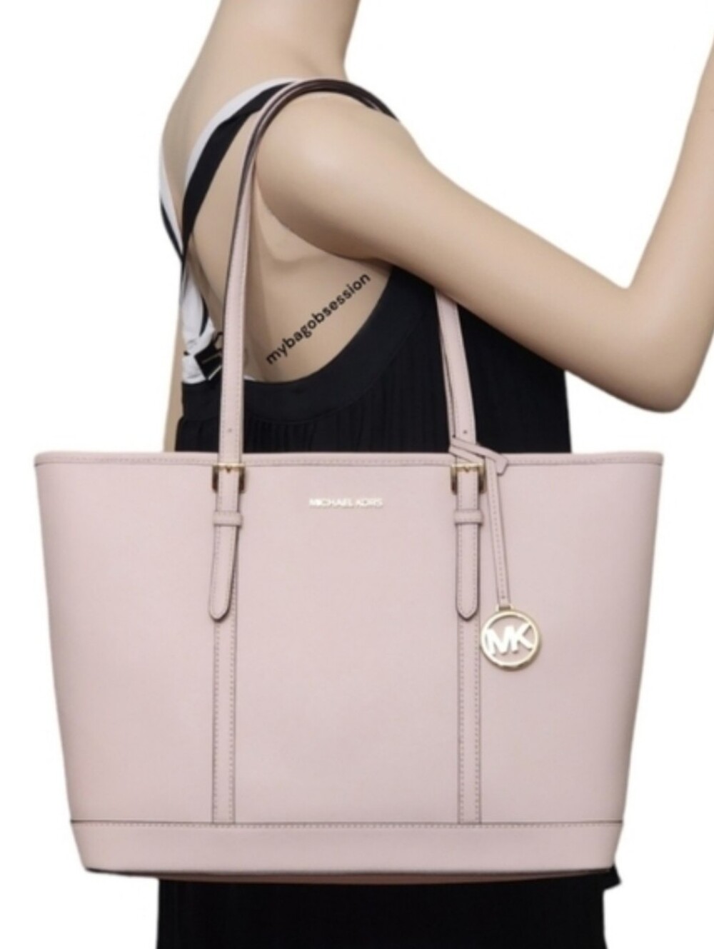 Michael Kors Jet Set Large Pink Tote - Picture 9 of 11